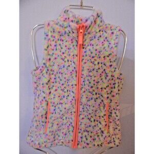 Lands End Girls Confetti Fleece Vest, Sz 8 M, goes with so many colors!